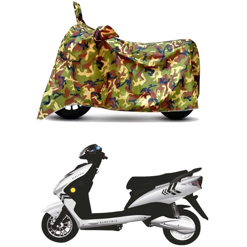 Image of Waterproof 100% PVC Coated Bike Scooty Two Wheeler Body Cover Compatible for Kinetic Green Zing STD /UV-Rays /Heat Protection /Birds Dropping /Scratchproof /Dust Proof [6X6 Jungle Print]