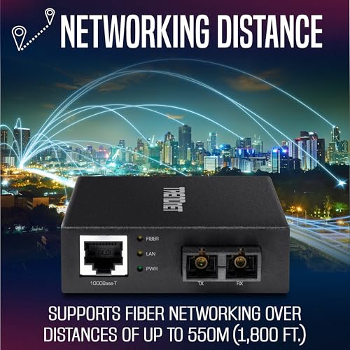 Image of TRENDnet 1000Base-T to 1000Base-SX Multi-Mode SC Fiber Converter, up to 550M (1800 ft.), 2 Gbps Switching Capacity, TFC-GMSC