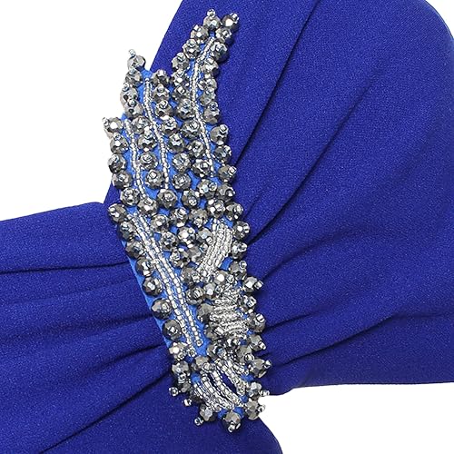 Alex Evenings Women's Long Crepe Mother of The Bride Dress with Ruched Asymmetric Neckline & Embellishment, Formal Events3