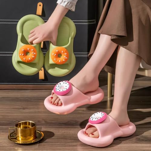 Kawaii Donut Slippers for Women Cute Pink Sandals Shower Slippers Non-Slip Soft Open Toe Outdoor Summer3
