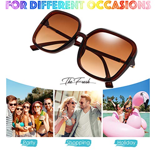 Image of The Fresh Women's Oversized Square Jackie O Cat Eye Hybrid Butterfly Fashion Sunglasses - Exquisite Packaging