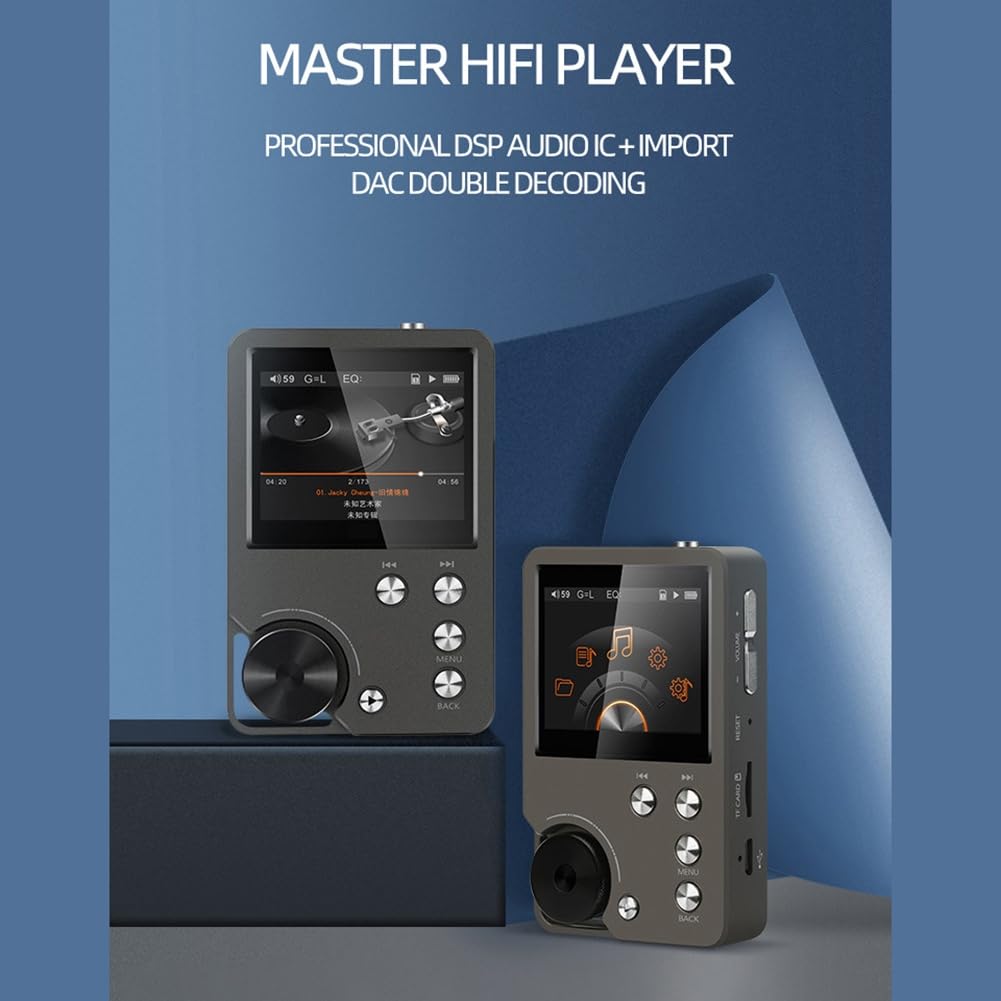 Reproductor de MP3 de Alta Fidelidad Sin Pérdida DSD Reproductor de Música de Audio Digital de Alta Definición Deportes Ampliable hasta 256 GB, 64 GB