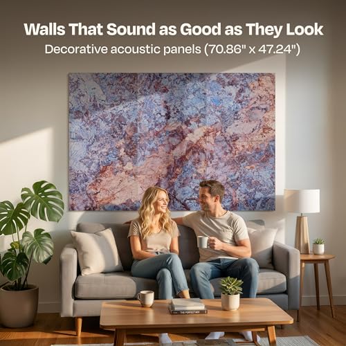 Image of XL Acoustic Wall Panels 6-Pack Decorative Acoustic Panels High Density Sound Absorbing Wall Art 70.86X47.24 Inches with Self-adhesive for Studio Home and Office - Sonic Orbit