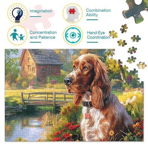 Rompecabezas de Springer Spaniel de 1000 piezas para adultos, juego de 70x50 cm para pared 3