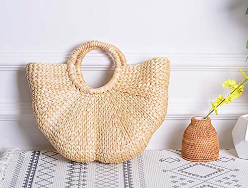 Bolso Tote de Paja para Mujer Hecho a Mano en Verano miniatura 5