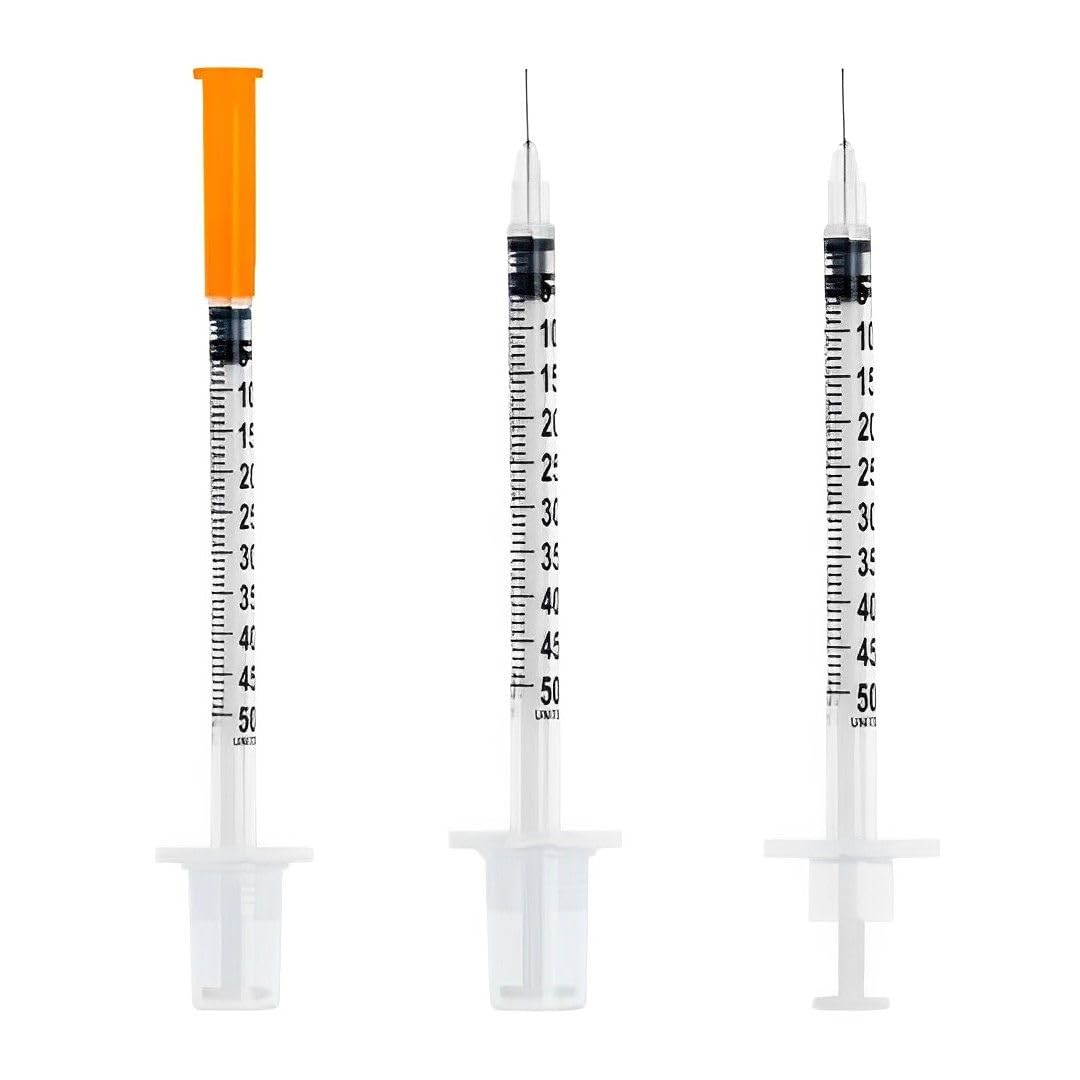 Bio siringhe 0,5 ml 30G x 8 mm U-100 in plastica monouso sterili confezione da 10 pezzi