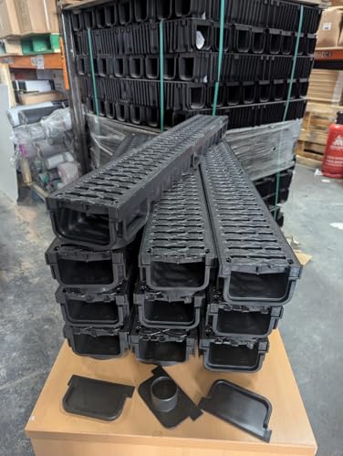 Drainage Channel Driveway & Patios 10x 1mtr Plastic Grating + Free Accessories | Heavy Duty Grating | Upto 2.5t