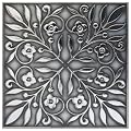 Main Street 24-Pack of 8 x 8" Wallpaper Tiles Peel and Sitck in Brushed Nickel and Silver Leaves Design for Kitchen Backsplash, Renter Friendly, Paper Wall Tiles for Your Home and DIY Projects