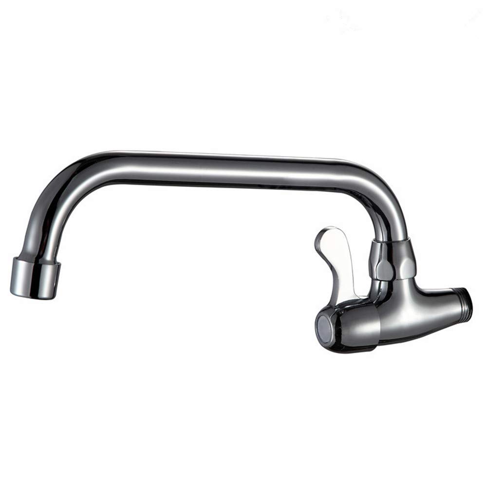 Single Handle Wall-Mounted Bathroom Kitchen Sink Faucet Brass Cold Water Tap Garden Patio Faucets Chrome