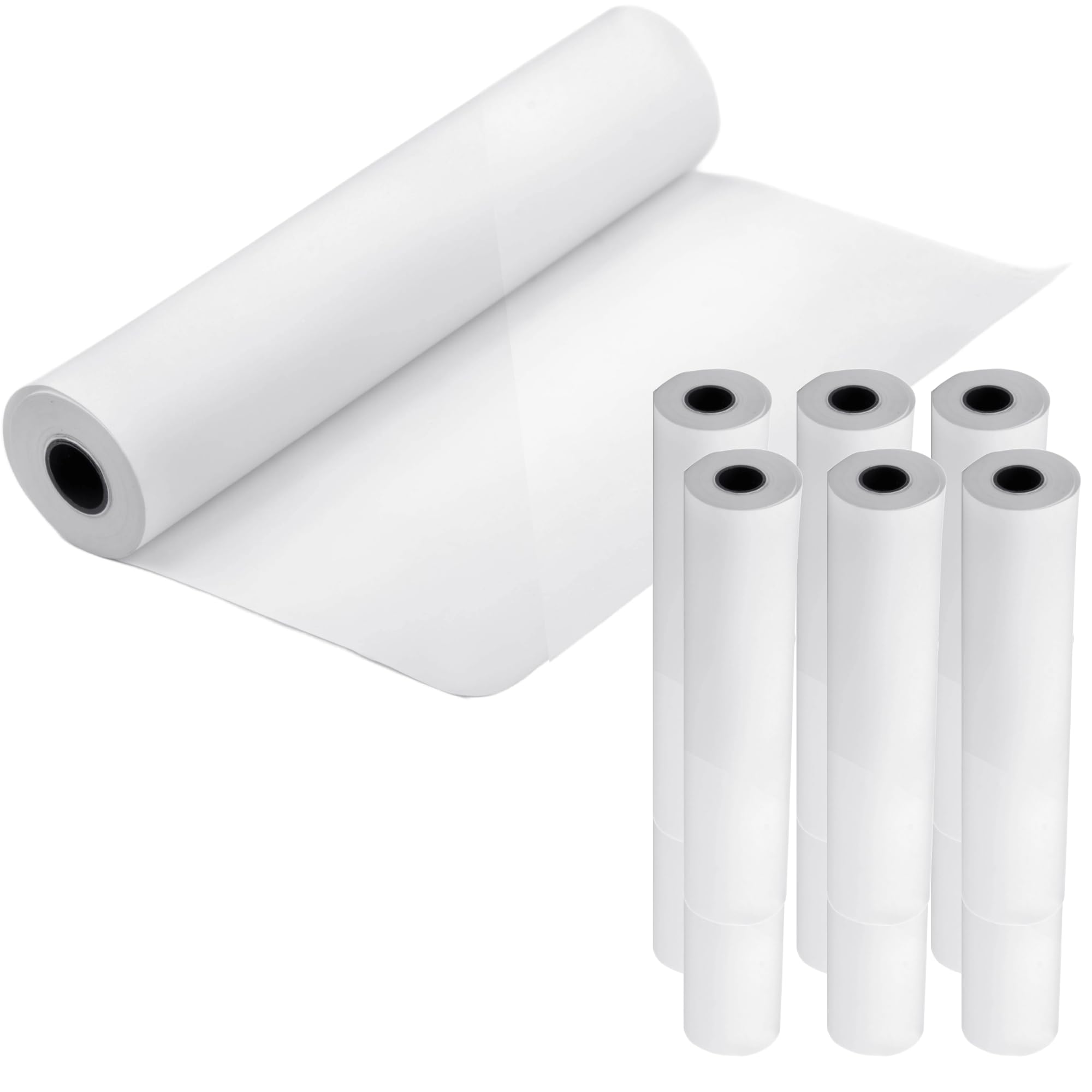Exam Table Paper - 18''X225’ Disposable Smooth Medical Barrier Cover Roll - Wide Paper Rolls for Spas, Daycares, Doctors, Chiropractors, Examination and Massage Tables (6)