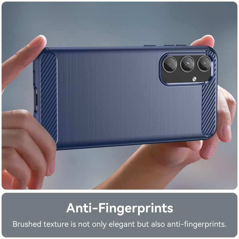 Image of Hybrid Carbon Fiber Back Case for Samsung Galaxy A55 5G (Blue)