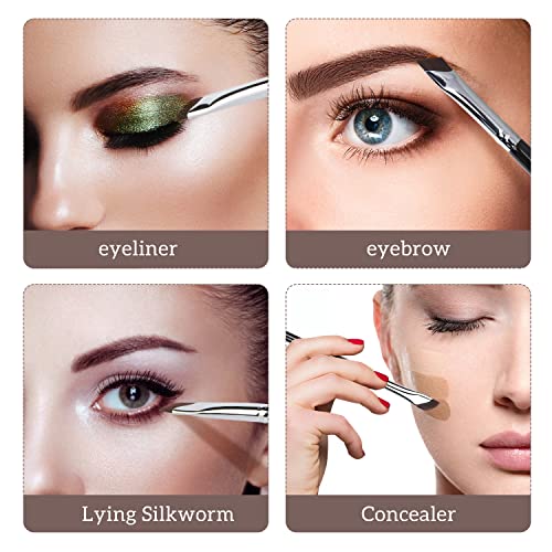 Etercycle Eyeliner Brushes Set, Fine Angled Eyeliner Eyebrow Concealer Brushes, Upgraded Sickle Ultra Thin Slanted Flat Angle for Beauty Cosmetic Tool(3 Pieces)