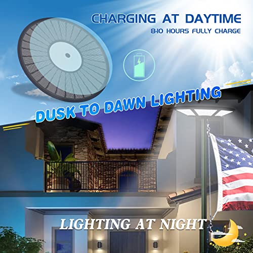 Solar Flag Pole Light 200 Led, 2000Lm Flagpole Lights Last Up To 12 Hrs, Wide Flag Coverage Fits 0.5" Wide Flag Ornament Spindles, Brightest Solar Flag Light For Most 15 To 25 Ft Flag Poles (Black) #TOP1