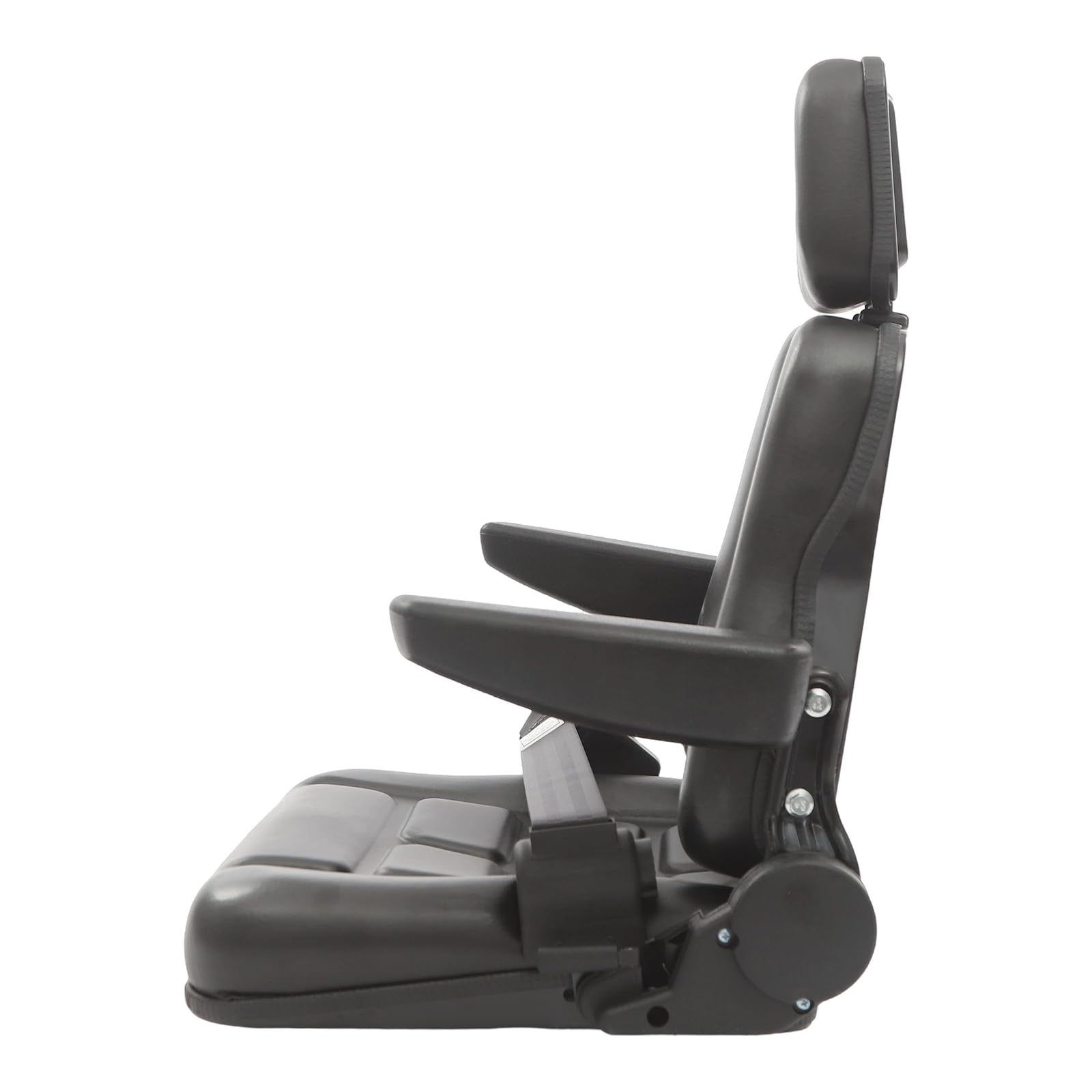 Siège de tracteur universel avec accoudoirs, appui-tête et ceinture de sécurité automatique - Siège de chariot élévateur - Noir