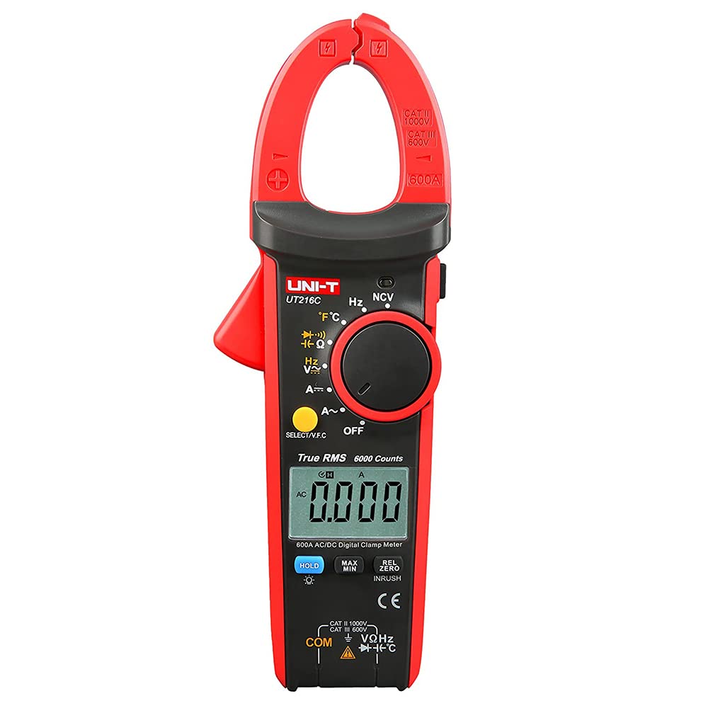 UT216C Digitale Strommesszange AC DC Strommessung Effektivwert Frequenz Kapazität Temperatur & NCV Tester