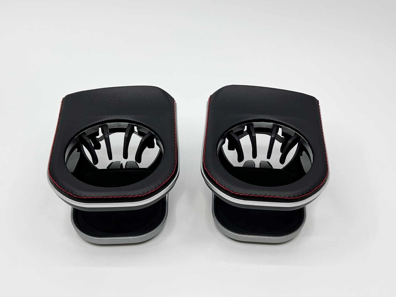AZUTO Cup Holder Right Side and Left Side Bundle for Mercedes-Benz G Class W463A (Red Stitch)