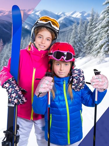 Image of Honoson 2 Pairs Kids Snow Gloves, Winter Waterproof