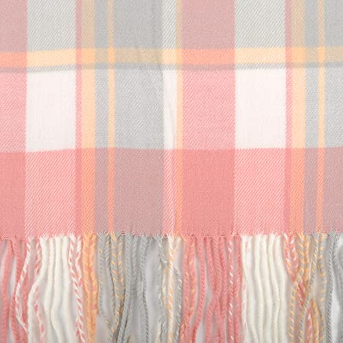 Image of Nollia Plaid Fall /Winter Scarf for Men & Women-Plaid Color Cashmere Feels Acrylic Scarves