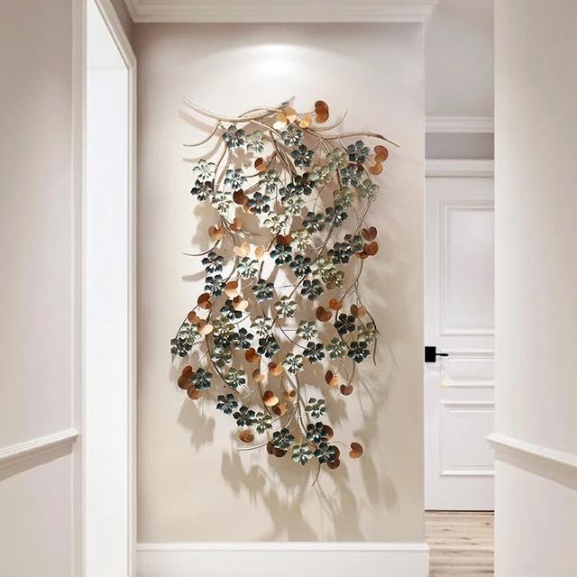Image of ZOVE Iron Modern Luxury 3D Modern Flower Creative Design Wall Art | Home Decoration /Living Room /Hotel /Restaurant /Office /Farm House | Color: Multicolor | Size: (46 INCH Height)