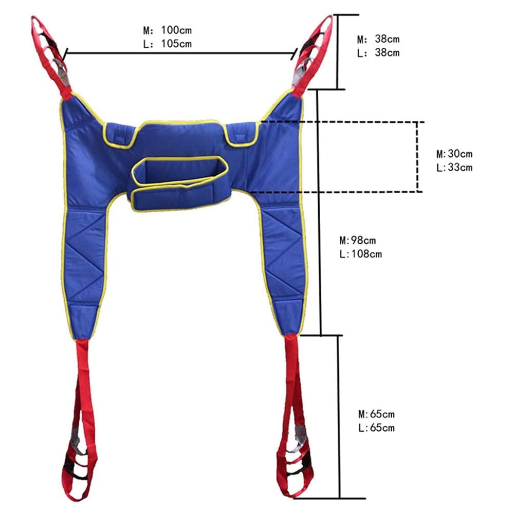 Grúa De Paciente - Arnés Elevación Paciente Cuerpo Completo - Eslinga De Elevación con para Paciente Y Minusválido para Posicionamiento Y Elevación De La Cama Enfermería Medium