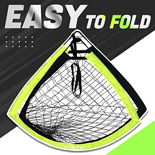 Kunup Kids Soccer Goals For Backyard Set Of 2 Portable Soccer Nets For Backyard Folding Soccer Goals Practice Nets With Carrying Bag For Outdoor Indoor (5X3.1Ft, Optic Green) #TOP5