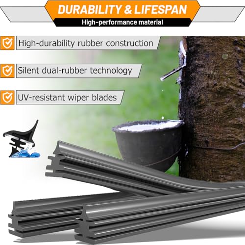 Image of OEM Windshield Wiper Blade Replacement for Chevy Bolt EV 2017 2018 2019 2020 2021 Original Equipment All-Season Rear Wiper Blade Set 26+26+12 (Set of 3)