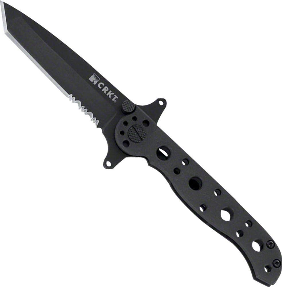 M16-10KSF EDC Folding Pocket Knife: Special Forces Everyday Carry, Black Serrated Edge Blade, Tanto, Frame Lock, Dual Hilt, Stainless Steel Handle, Reversible Pocket Clip