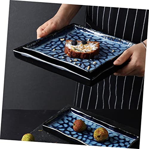 Plato rectangular de cerámica para sushi y frutas miniatura 6