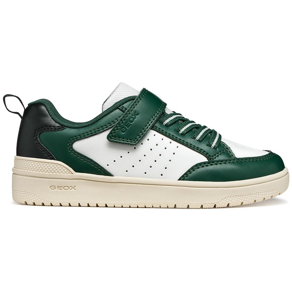 Geox J WASHIBA Boy A Trainers, White/Green, 38 EU