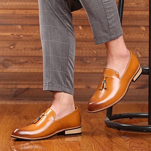 Hbeylia Business Dress Shoes For Men Classic Fashion Tassel Fringe Gradient Design Leather Pointed Toe Tuxedo Oxford Wingtip Dress Shoes For Men Office Work Wedding Party3