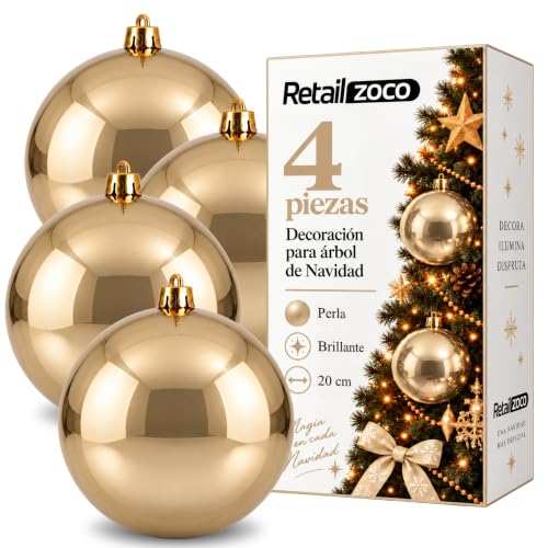 Bolas de Navidad, Adornos Arbol Navidad, 4 Piezas, Perla