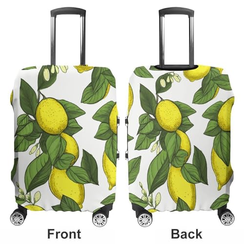 Travel Luggage Cover Elastic Suitcase Protector Anti-Scratch Washable Yellow Fresh Lemons Luggage Sleeve Tsa Approved Carry on Covers Baggage Cover Fits 18-32 Inch Luggages3