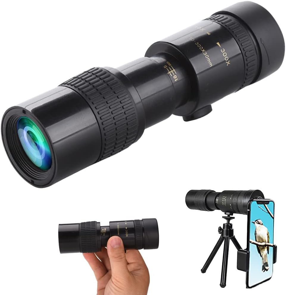 Télescope Monoculaire Portable Zoom 10-300x40mm - Haute Définition, Grossissement Puissant