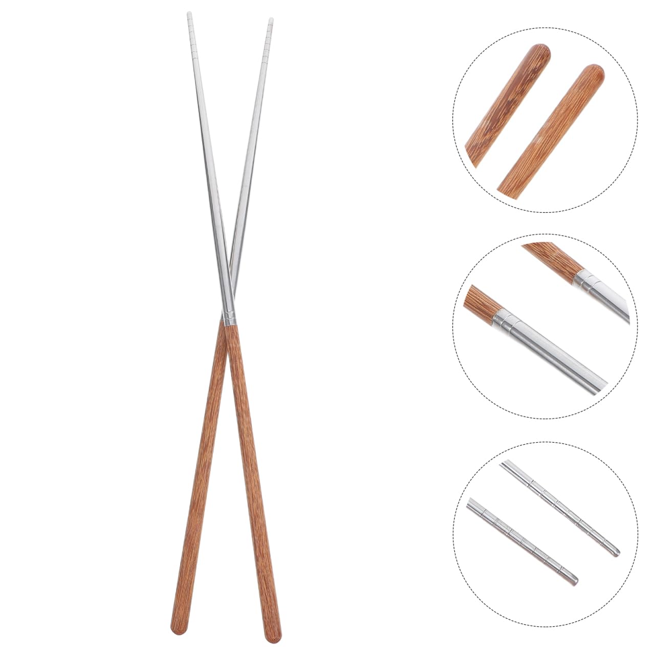 Kichvoe Long Cooking Chopsticks 15.75 " Stainless Steel with Wooden Handle — Amazon image 9
