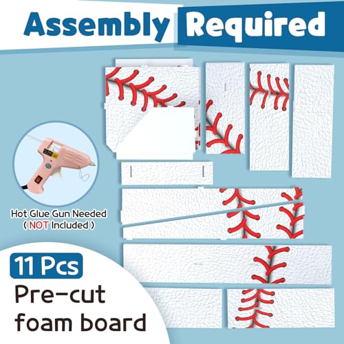 Image of Imprsv Baseball Birthday Decorations, 3ft Marquee Numbers 4 Party Decor