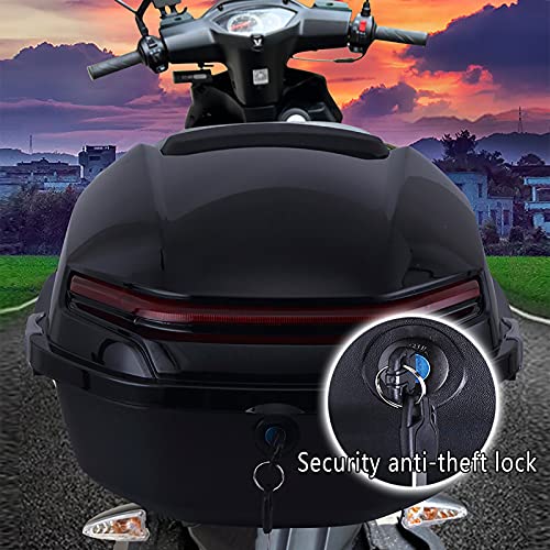Coffre de moto universel top case avec dossier souple et catadioptre