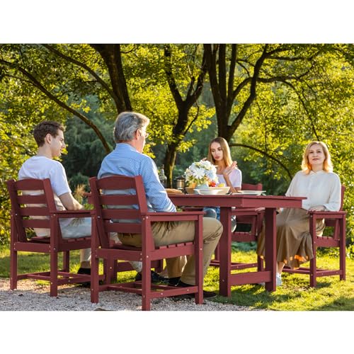 Image of SERWALL Patio Dining Chair Set of 2, Red