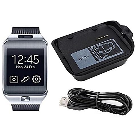 Linkshare Replacement for Samsung Galaxy Gear 2nd SM-R380 Smart Watch Charging Cradle Dock with USB Cable Black Cover