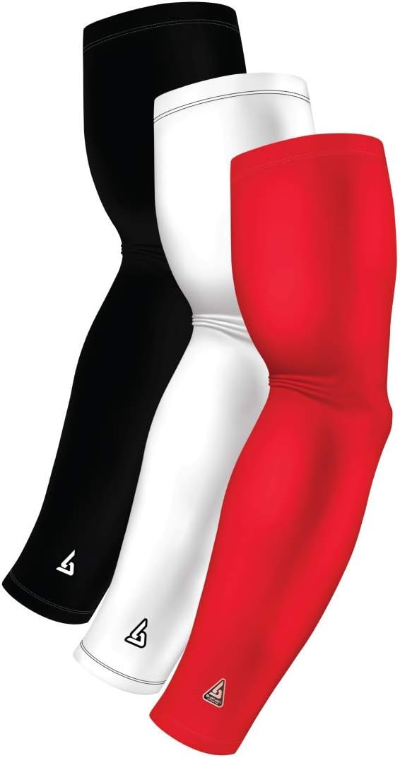 Cooling Sports Compression Arm Sleeves for Men, Women, Youth - UV Sun Protection & Tattoo Cover Up Forearm Sleeve - 3 Pack