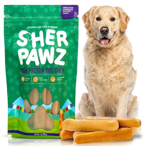 Sherpawz Natural Himalayan Yak Cheese Dog Chews – Medium (2.2-2.5 oz) 3-Pack | All-Natural, Rawhide-Free, Grain-Free Long-Lasting Dog Treat & Chew Snack