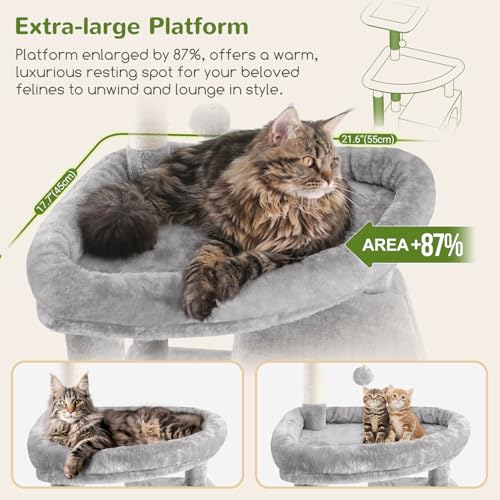 Image of Globlazer Giant Cat Tree for Indoor Large Cats, 83in, F83, Light Grey
