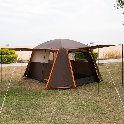 Ktt Large Tent 6 Person,Family Cabin Tents,Full Rainly For Weather,2 Rooms,3 Doors And 3 Windows With Mesh,Straight Wall,Waterproof,Double Layer,Big Tent For Outdoor,Camping. thumb #2