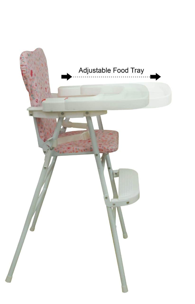ZOSHOMI Mealtime High Chair with Soft Cushion and Protection Belt for Baby (Pink) 3