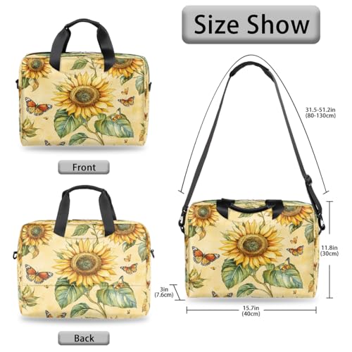 Maletín para portátil con diseño de mariposas y girasoles 15.6" miniatura 6