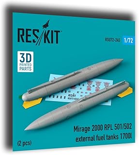 Reskit RSU72-0245 1/72 Mirage 2000 RPL 501/502 external fuel tanks 1700lt (2 pcs) 3D printing