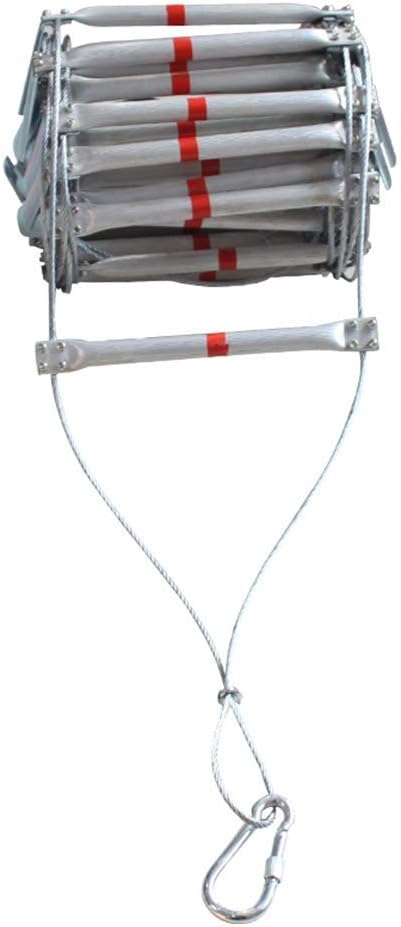 LXDZXY Ladders,Emergency Aluminum Escape Rope Ladder 16 Ft (2 Story) High-Altitude Work and Fire Escape Rope Ladder for Kids and Adults - - 