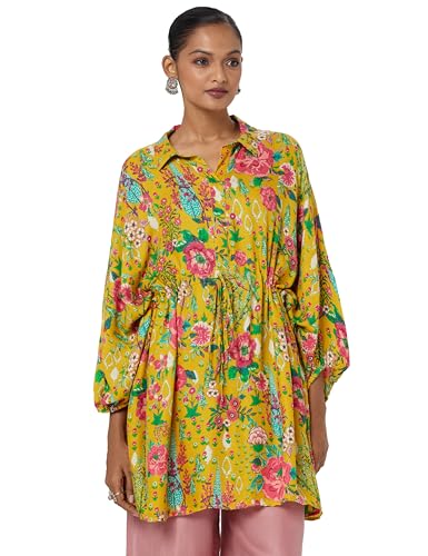Image of BIBA Women Rayon Regular Fit Liva Printed Top