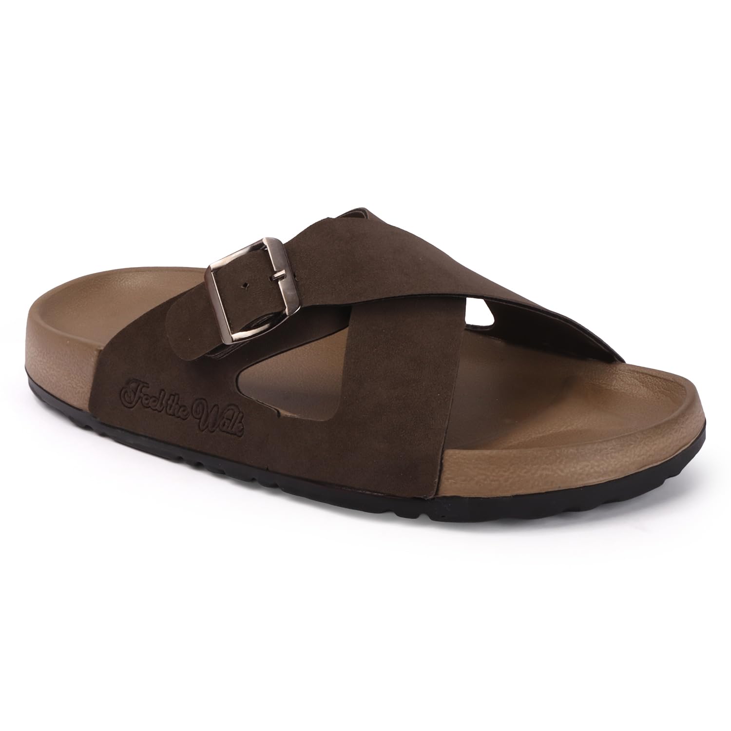 Men’s Double Buckle Sandals | Adjustable Strap Slip-On Comfort Slides | Cushioned Footbed Anti-Skid Casual Slippers for Regular Wear Indoor Outdoor-image-11