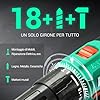 DCA Trapano a percussione a batteria 20V, 40 Nm, mandrino autoserrante da 13mm, 22500 colpi/min, 2 velocità variabili, 18+1+1, trapano a percussione con 14 punte per muratura, metallo e legno
