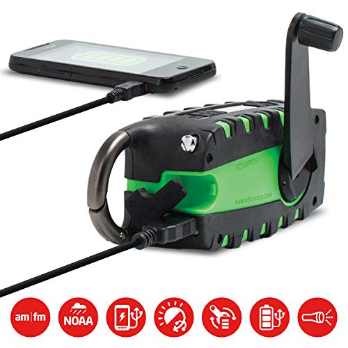 Eton Scorpion Ii Rugged Multipowered Portable Emergency Weather Radio & Flashlight Green & American Red Cross Frx3+ Emergency Noaa Weather Radio #TOP2